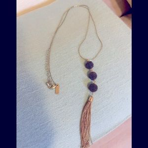 Long fashion jewelry necklace with beads & tassel
